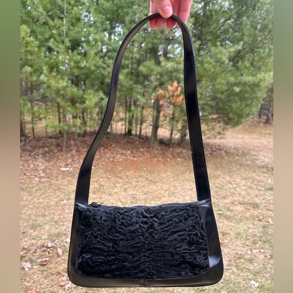 Furla Persian Lamb Fur Leather Shoulder Bag - Picture 15 of 17